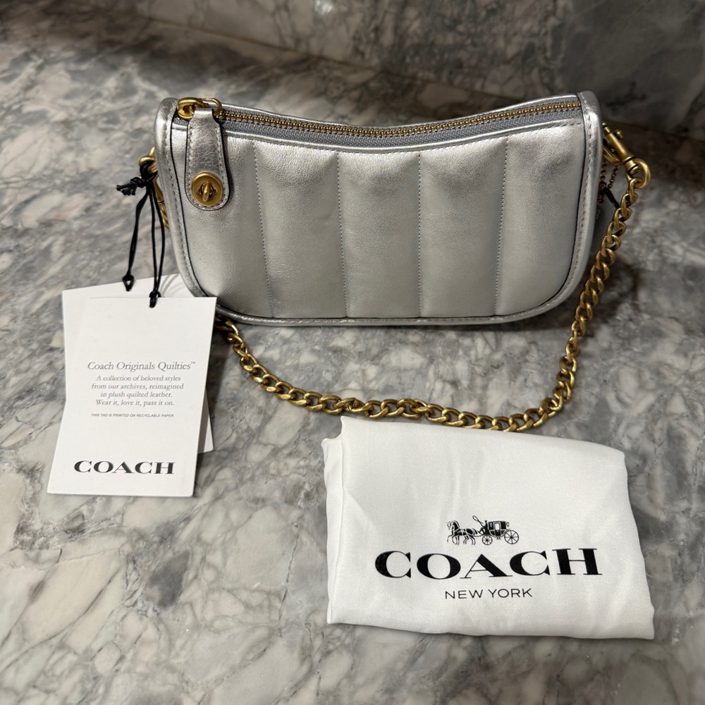 NWT Coach Metallic Leather Purse